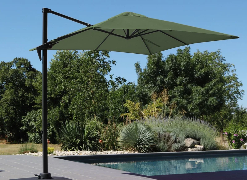 OMBRELLONE RETRATTILE/ORIENTABILE ROMA 2,5X2,5 GRIGIO/KAKI
