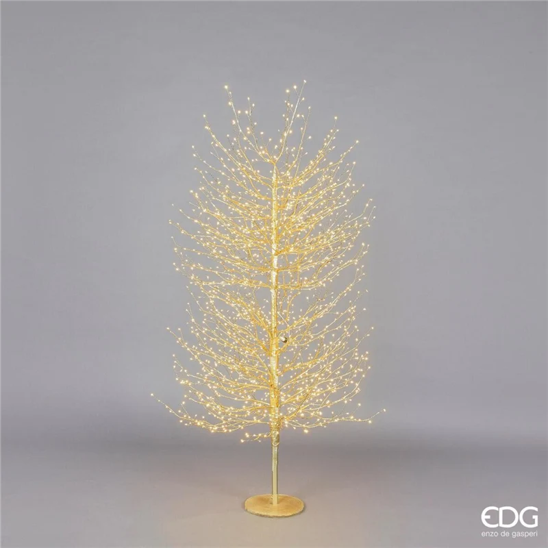 ALBERO FAGGIO CON BASE H180CM 2000LED ORO LUCE BIANCA CALDA