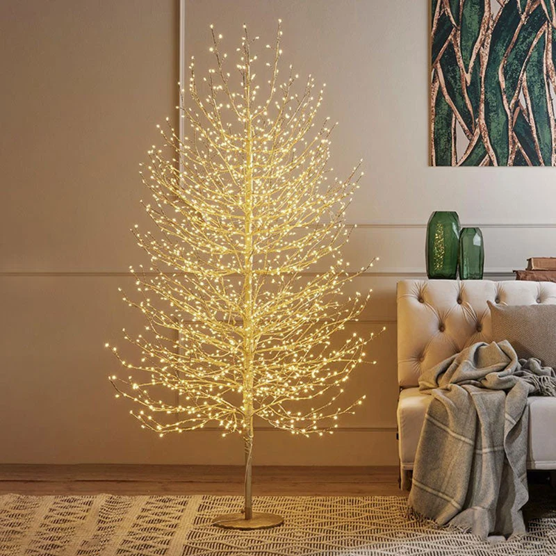 ALBERO FAGGIO CON BASE H180CM 2000LED ORO LUCE BIANCA CALDA