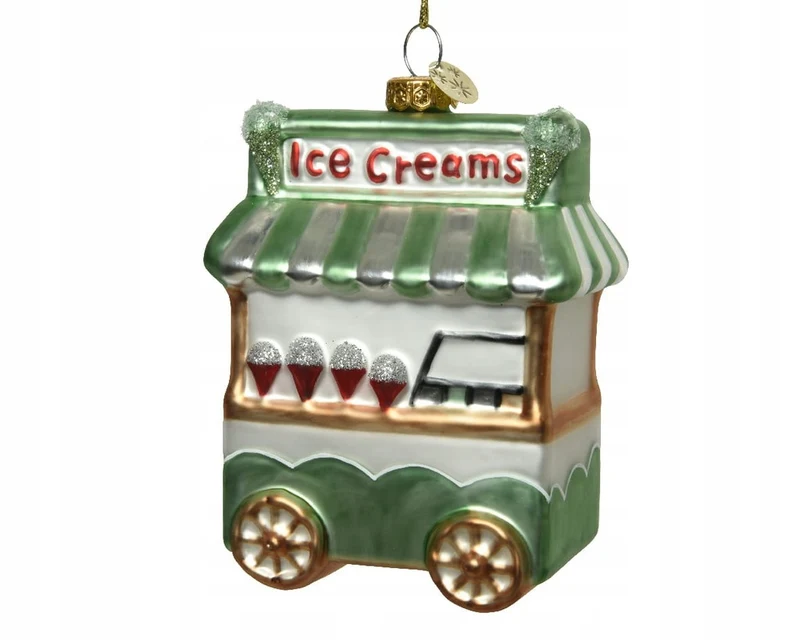 PENDAGLIO NATALIZIO A FORMA DI CAMIONCINO DEI GELATI H12CM