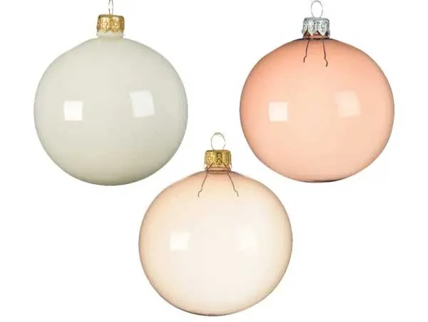 PALLINA DI NATALE IN VETRO FUME' 8CM ASSORTITA