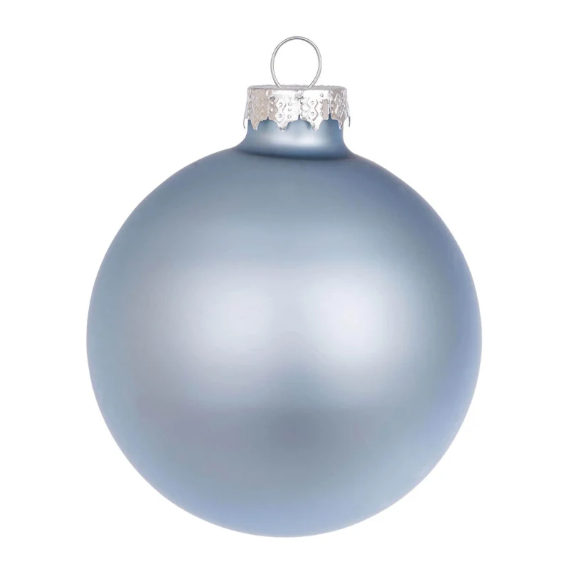 PALLINA DI NATALE IN VETRO D.10CM CELESTE OPACO