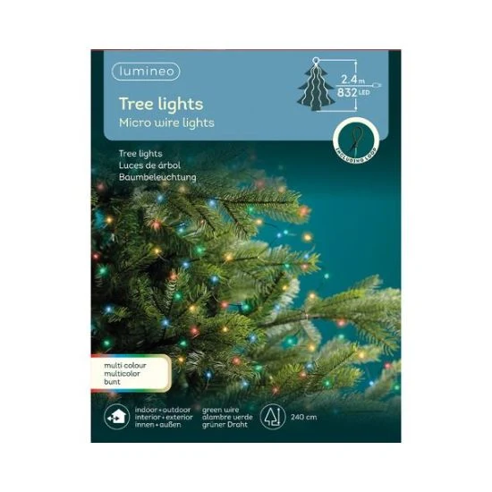 832 MICROLED MULTICOLOR 240CM PER ALBERO DI NATALE