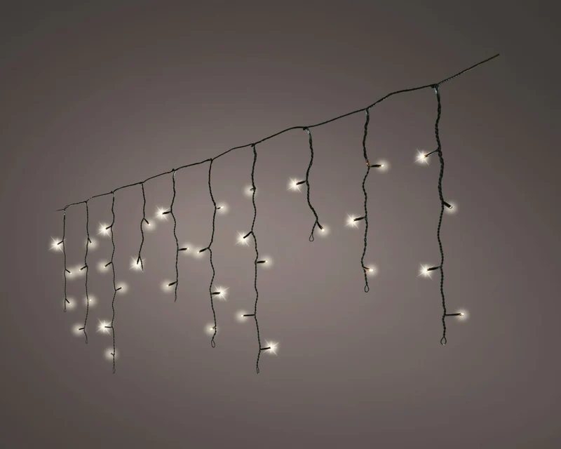 STALATTITE LUCE GHIACCIOLI BIANCO CALDO EXTRA 175 LED 8 GIOCHI DI LUCE 7,5MT