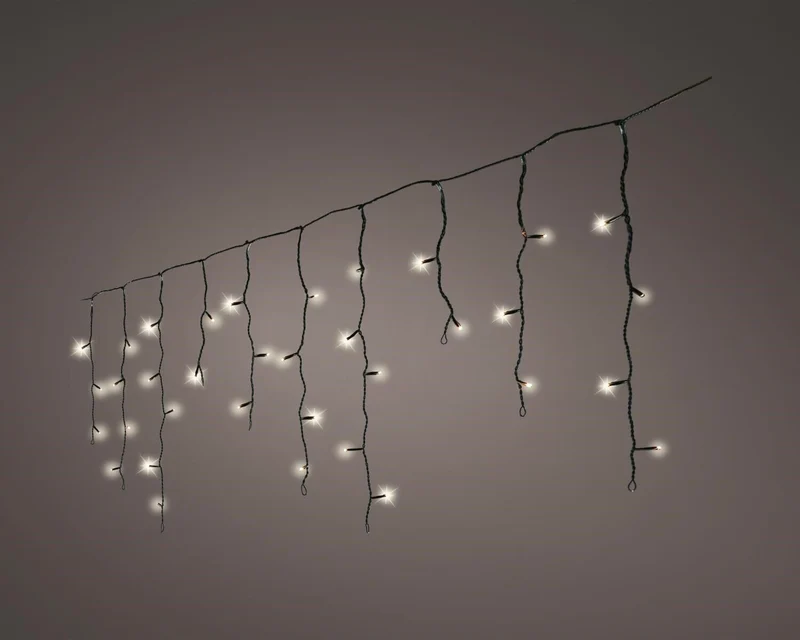 STALATTITE LUCE GHIACCIOLI BIANCO CALDO 175 LED 8 GIOCHI DI LUCE 7,5MT