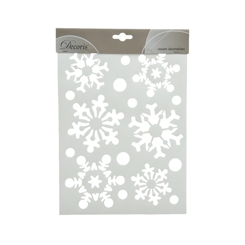 STENCIL PER FINESTRE CON FIOCCHI DI NEVE 20X30CM
