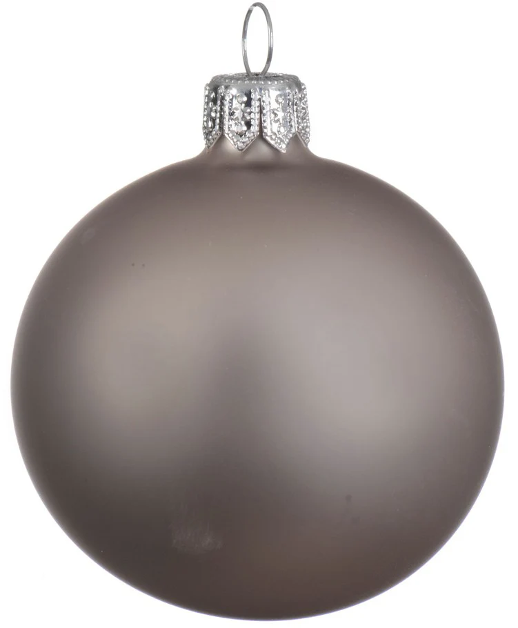 PALLINA DI NATALE IN VETRO LINO NATURALE OPACO 8CM