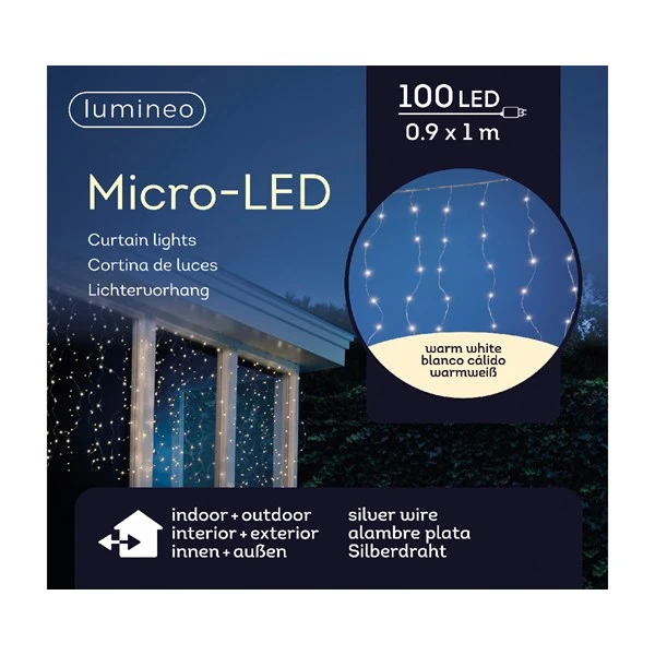 TENDA LUMINOSA CON 100 LED BIANCO CALDO 90XH100CM