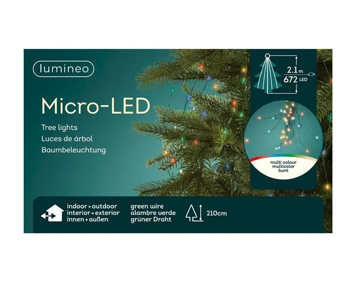 672 MICROLED MULTICOLOR 210CM PER ALBERO DI NATALE