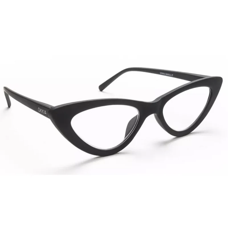 OCCHIALE DA LETTURA MODELLO ADRIANA SMALL CAT EYE COLORE NERO GRAD. +3.00 OKKIA