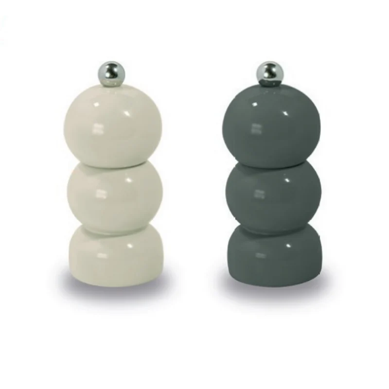 SET MACINAPEPE E MACINASALE IN LEGNO GRIGIO/CREMA