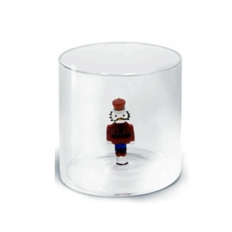 BICCHIERE DA ACQUA IN VETRO BOROSILICATO 250 ML DECORAZIONE NATALIZIA ASSORTITO