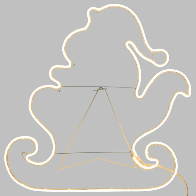 SLITTA DI BABBO NATALE CON 480 LED BIANCO CALDO 76X74CM
