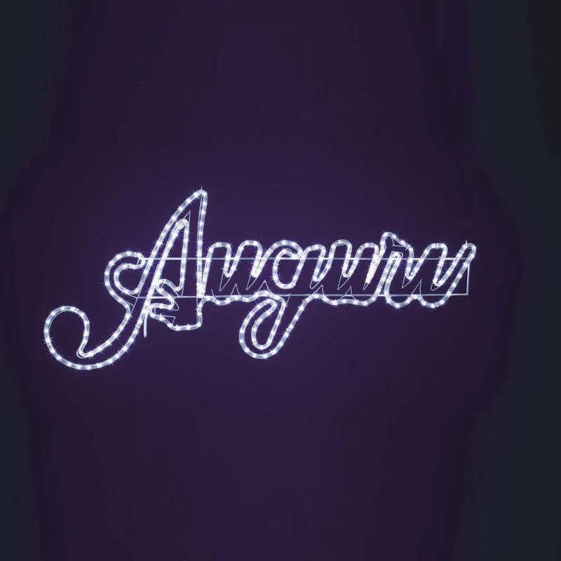 SCRITTA AUGURI IN TUBO LUMINOSO 252 LED BIANCO FREDDO 120X46CM