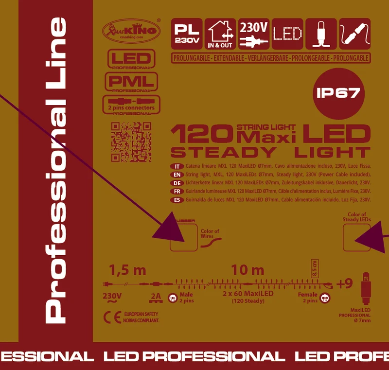 LUCI DI NATALE COLLEGABILI 120 MAXILED BIANCO FREDDO 1,5+10M