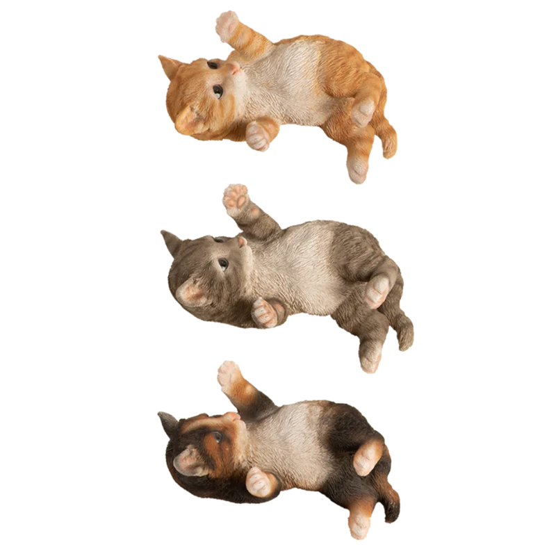GATTINO IN RESINA CHE GIOCA DISTESO ASSORTITO
