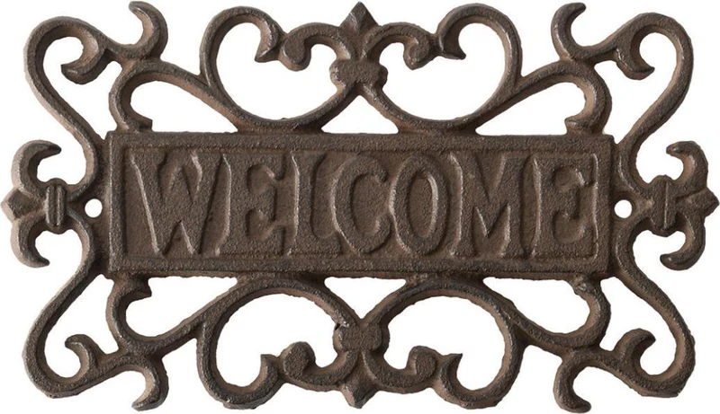 INSEGNA CON SCRITTA WELCOME IN GHISA