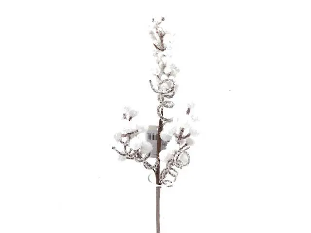 RAMETTO CON BACCHE BIANCHE INNEVATE 41CM