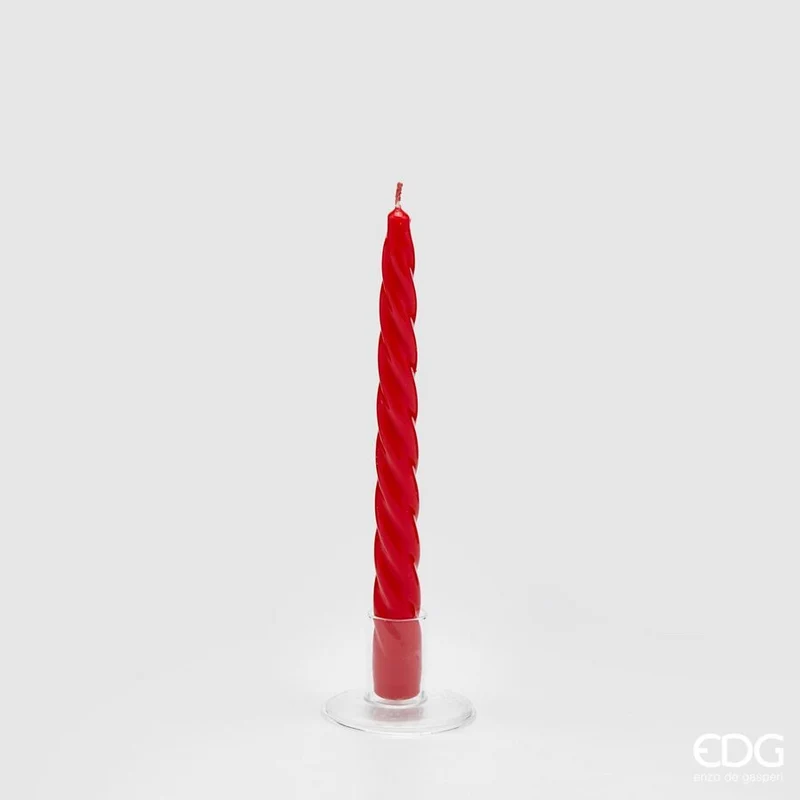 CANDELA STELO TWIST ROSSO 22XH23CM