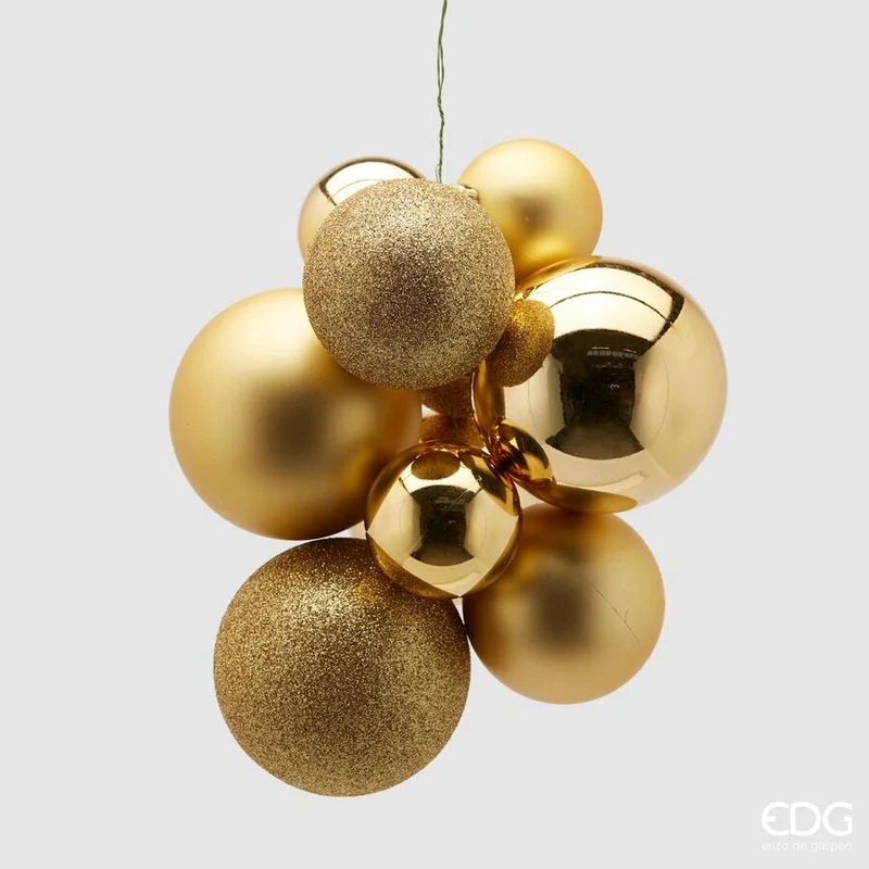 10 PALLINE A GRAPPOLO ORO APPENDIBILI