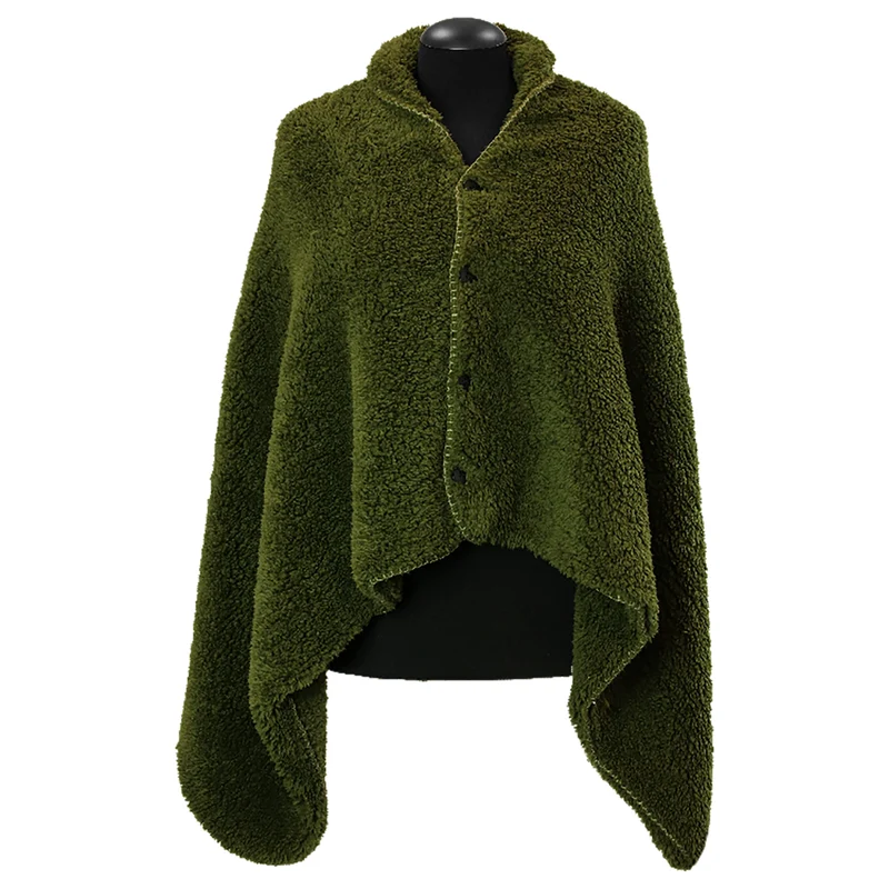 MANTELLA PLAID CON BOTTONI NOX 75X150CM VERDE INVERNO