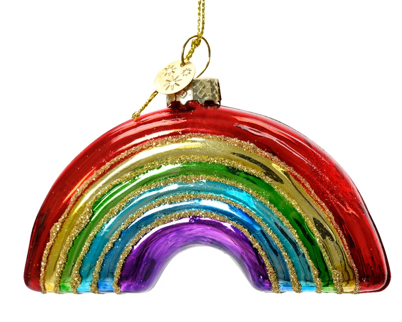 CIONDOLO NATALIZIO IN VETRO ARCOBALENO 7CM