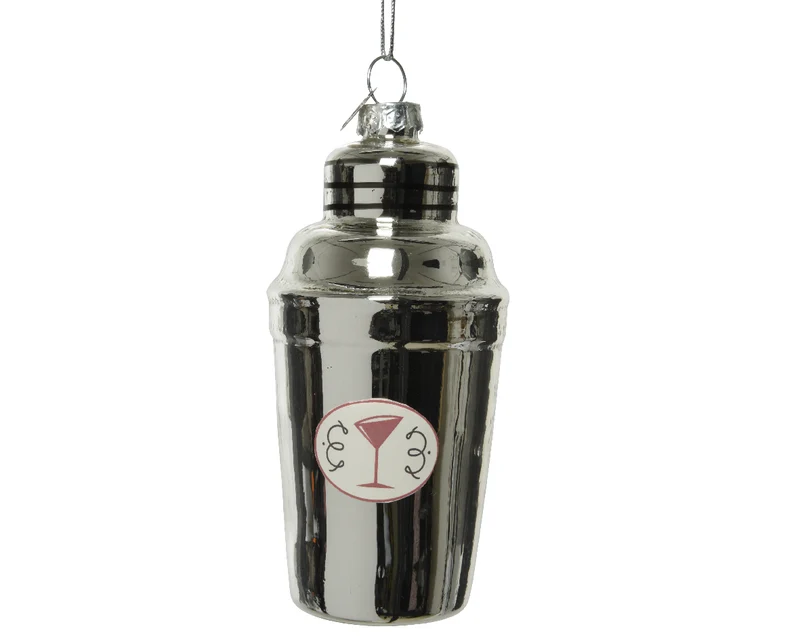 DECORAZIONE NATALIZIA SHAKER H10,5CM ARGENTO DA APPENDERE