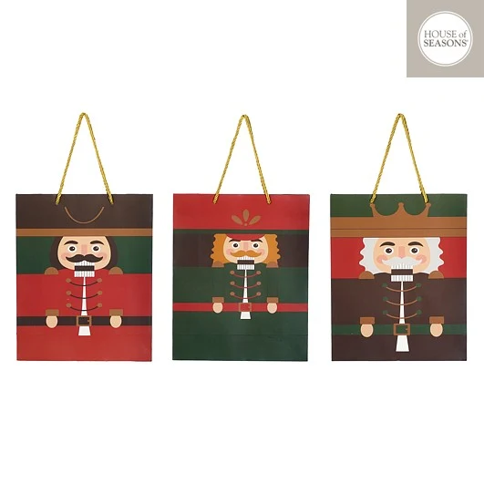 BORSA REGALO NATALIZIA CON SCHIACCIANOCI 26X10X32CM