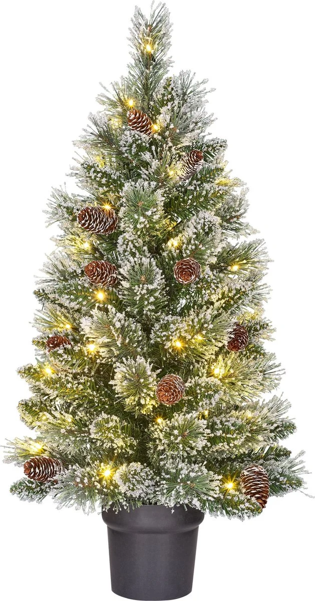 PINETTO VERDE INNEVATO 90CM CON LUCI LED