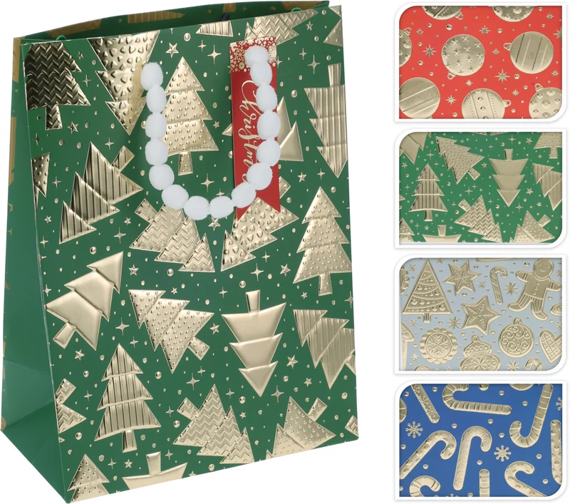 BORSA REGALO NATALIZIA 18X23CM MODELLO ASSORTITO
