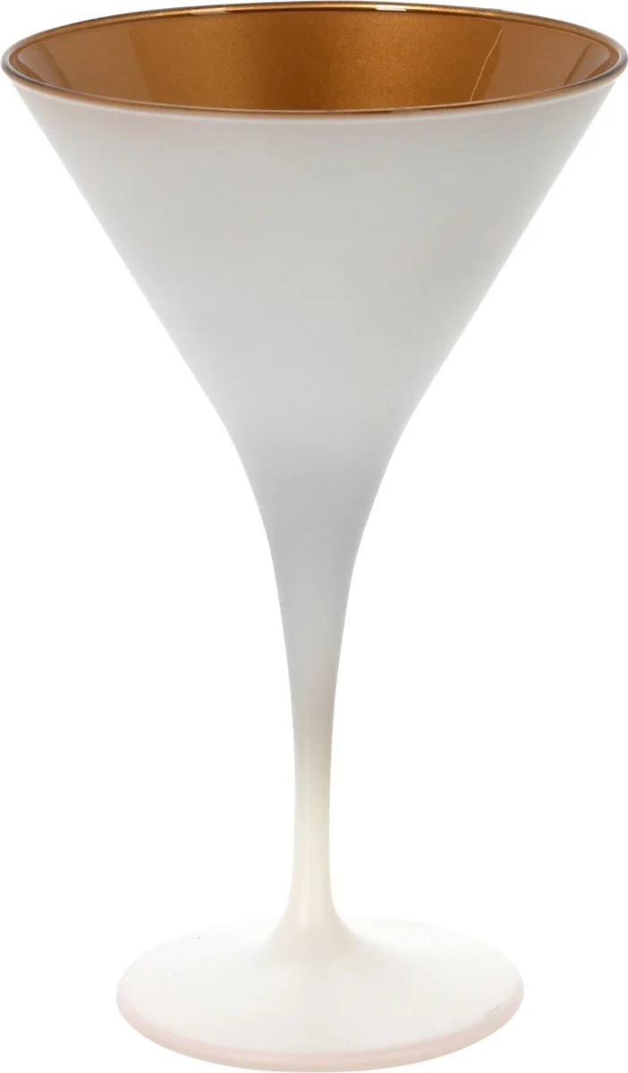 CALICE IN VETRO BIANCO E ORO 230ML