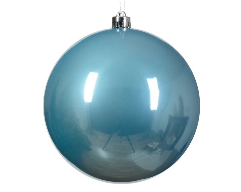 PALLINA DI NATALE D.14 CM COLORE AZZURRO