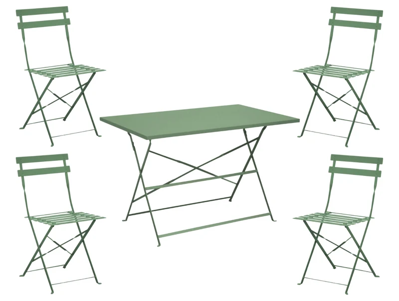 SET TAVOLO CUBA 110X70CM + 4 SEDIE PIEGHEVOLI CUBA MANDORLA