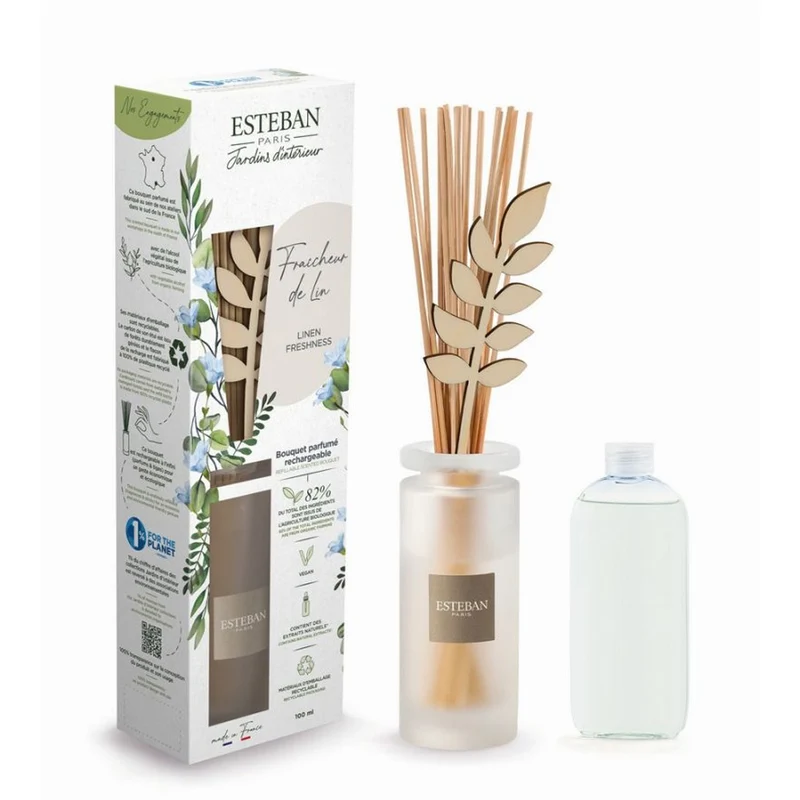 DIFFUSORE A BASTONCINI CON RICARICA FRESCHEZZA DEL LINO 100ML