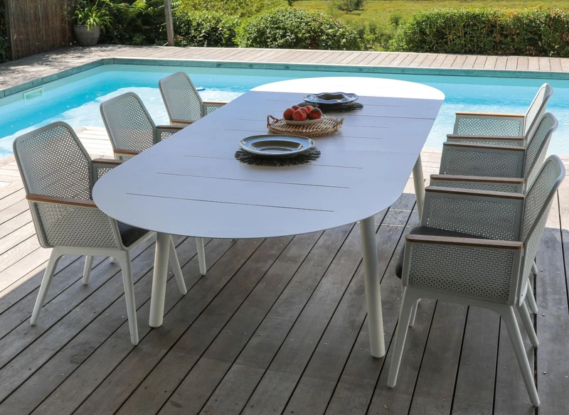 TAVOLO DUBLINO OVALE ALLUNGABILE 230/300X120CM BIANCO