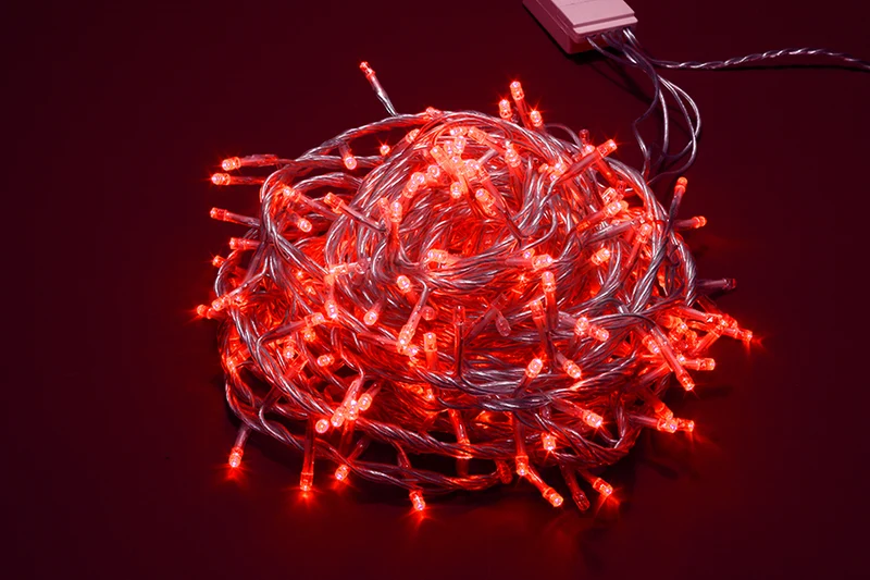 LUCI DI NATALE 300 LED ROSSE 8 GIOCHI DI LUCE