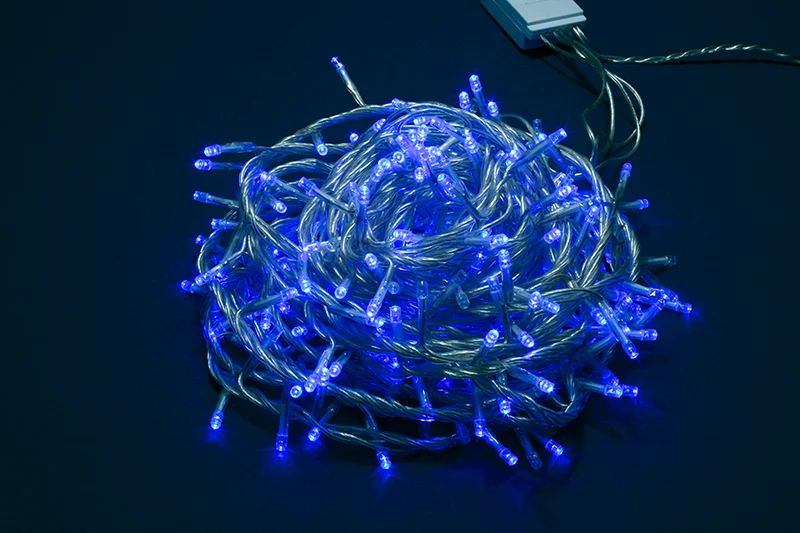 LUCI DI NATALE 300 LED BLU 8 GIOCHI DI LUCE