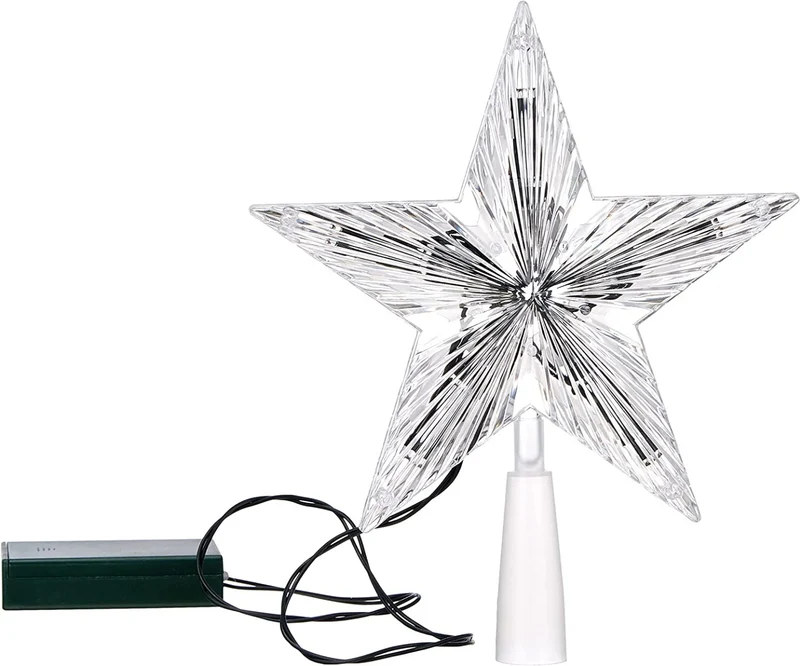 PUNTALE STELLA LUMINOSA 10 LED BIANCO CALDO