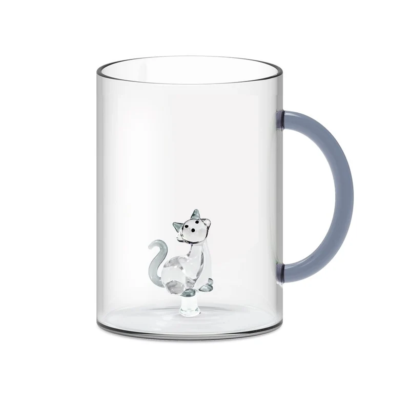 TAZZA MUG IN VETRO CON GATTO 420ML