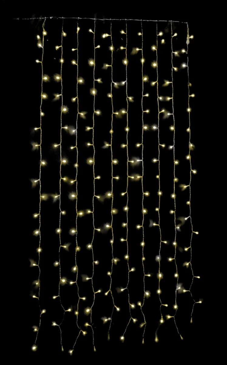 TENDA CON CASCATA 300 LED BIANCO CALDO CON GIOCHI DI LUCE 1XH3MT COLLEGABILE