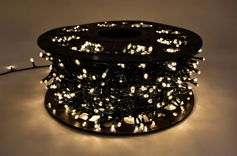 LUCI DI NATALE CATENA CON 1500 LED BIANCO CALDO 75 MT