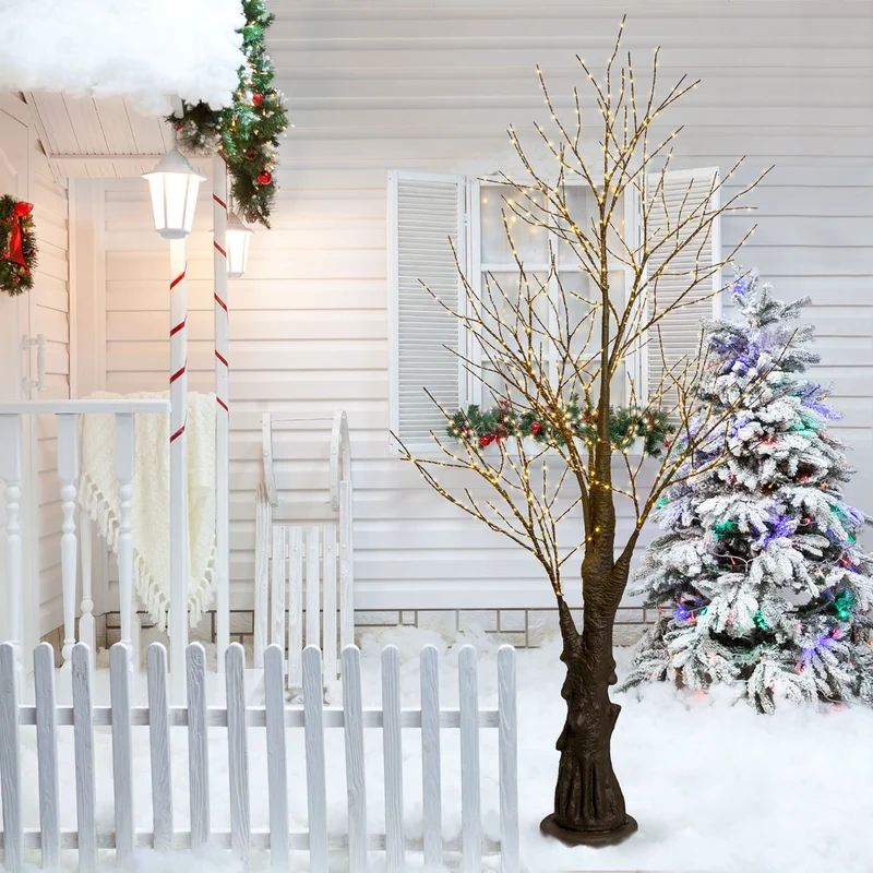ALBERO LUMINOSO CON 1200 LED BIANCO CALDO H240CM