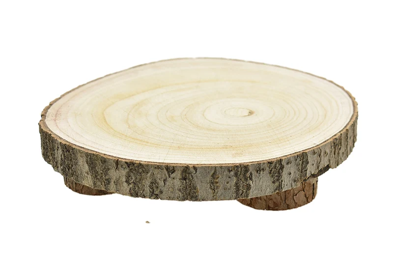 BASE IN LEGNO ROTONDA DIA.30CM CON PIEDE