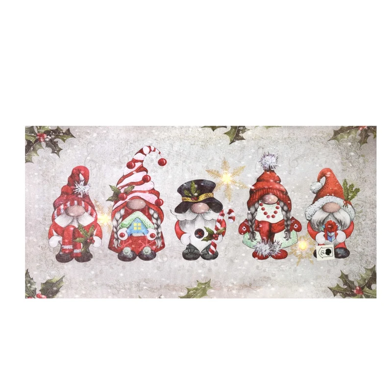 QUADRO NATALIZIO CON GNOMI 60X30X1,8CM CON MICROLED BIANCO CALDO