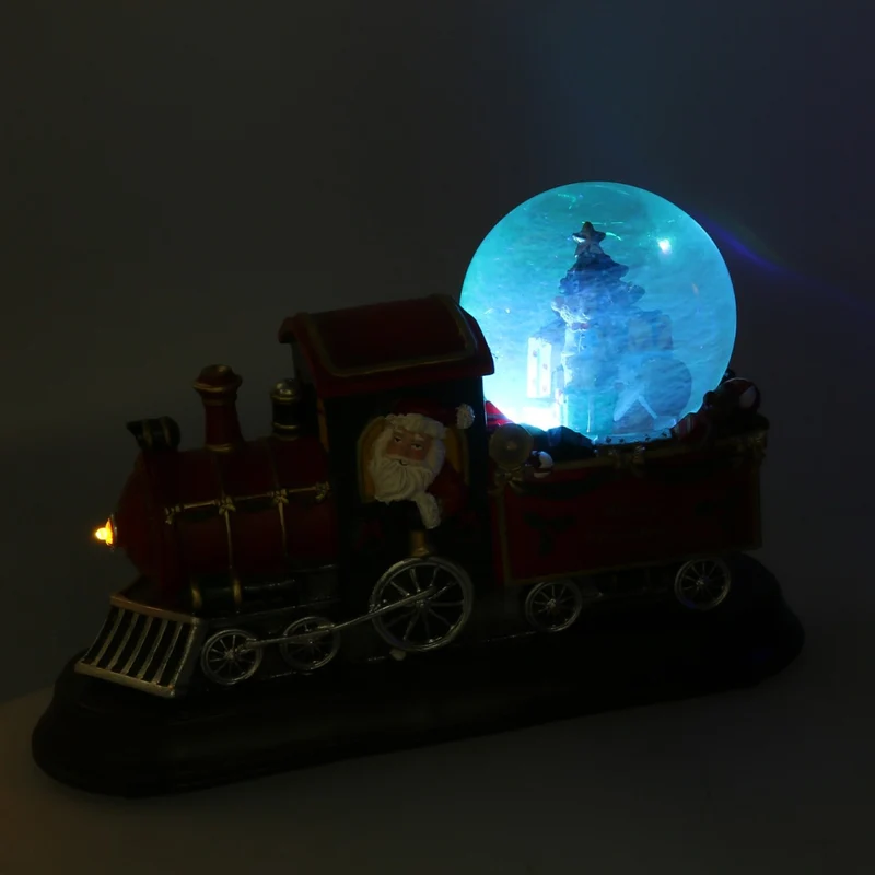 TRENINO IN RESINA CON LED E MUSICA 24X8,5H17CM