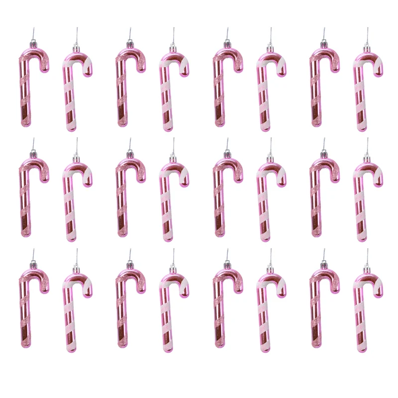 OFFERTA 12 CONFEZIONI DA 2 BASTONCINI DI ZUCCHERO APPENDIBILI H.12 ROSA/BIANCO MODELLO ASSORTITO