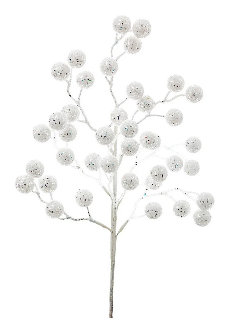 RAMO MYRANDA CON BACCHE BIANCHE H45CM