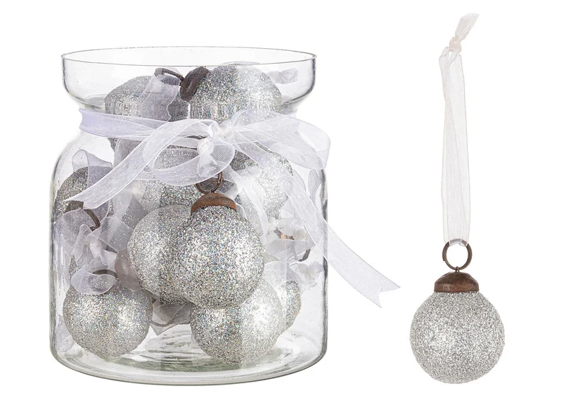MINI PALLINA ARGENTO CON FIOCCO 2,5xH2,5CM
