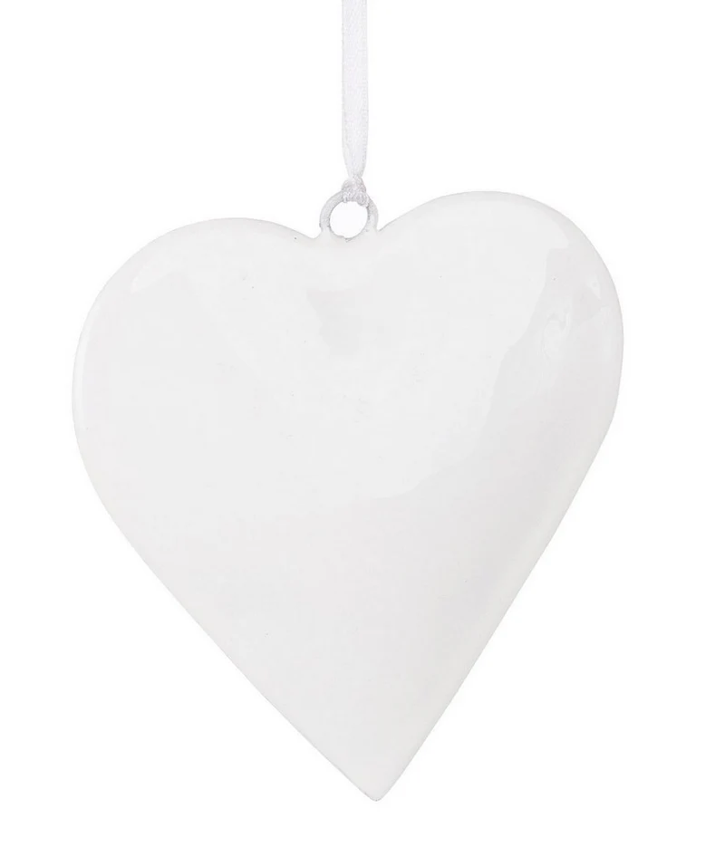 PENDAGLIO SHYLA CUORE BIANCO IN METALLO 10X10CM