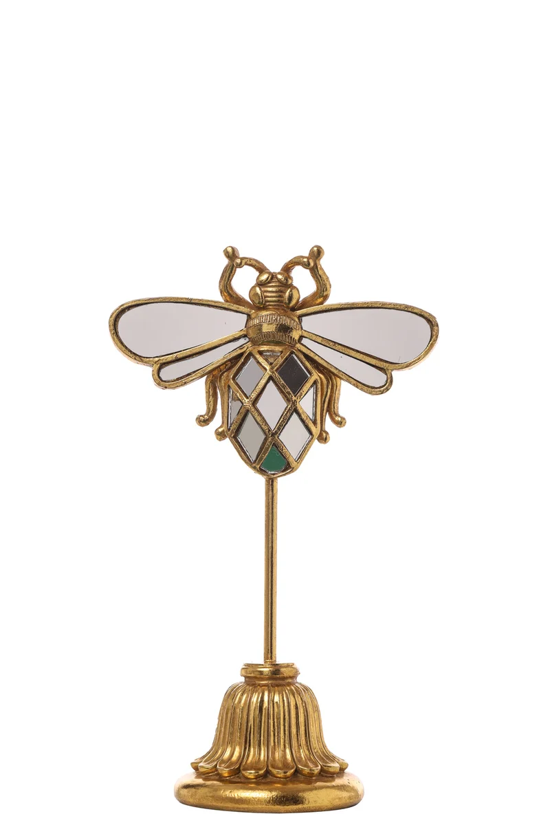 SCARABEO IN RESINA SU BASE ORO 15,5X9X26,5CM